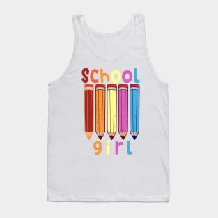 Funny School girl school start T shirt Tank Top